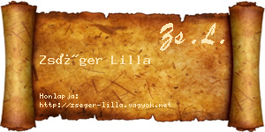 Zséger Lilla névjegykártya